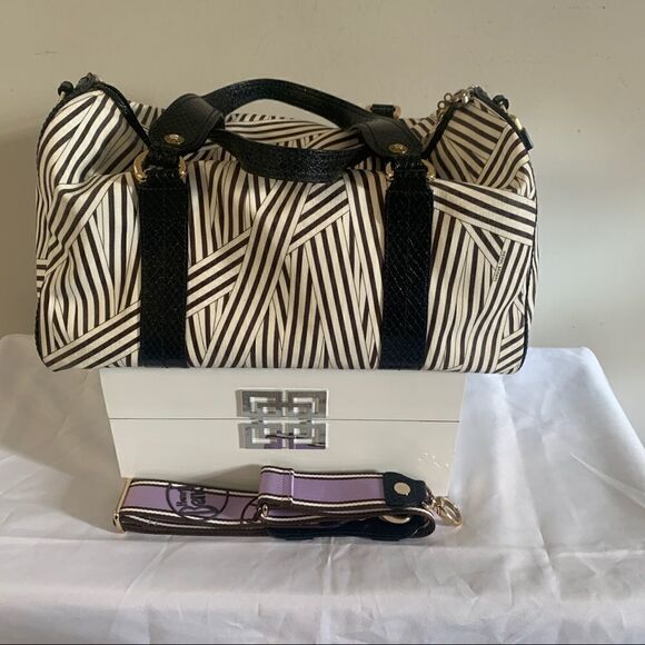 Henri Bendel Disturbed Stripe Medium Duffel - Picture 7 of 14